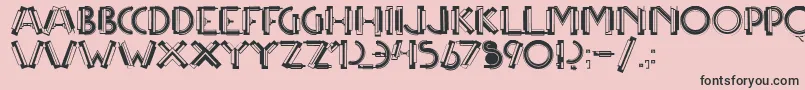 フォントMulticapstwo – ピンクの背景に黒い文字