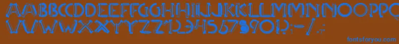 Multicapstwo Font – Blue Fonts on Brown Background