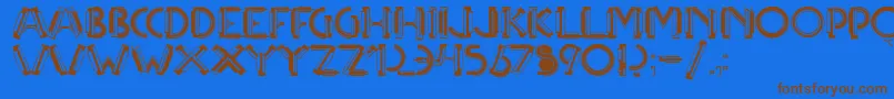 Multicapstwo Font – Brown Fonts on Blue Background
