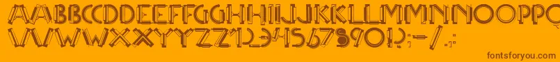 フォントMulticapstwo – オレンジの背景に茶色のフォント