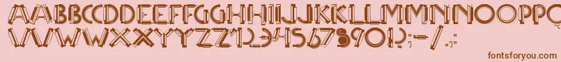 フォントMulticapstwo – ピンクの背景に茶色のフォント