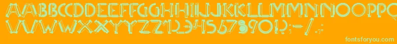 Multicapstwo Font – Green Fonts on Orange Background