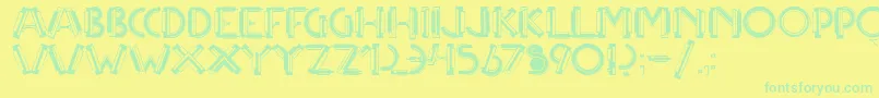 Multicapstwo Font – Green Fonts on Yellow Background