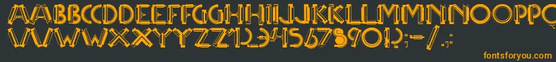 フォントMulticapstwo – 黒い背景にオレンジの文字