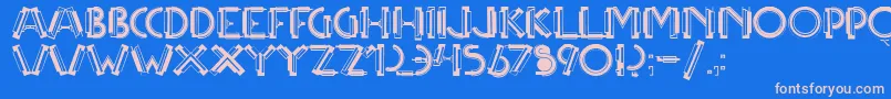 Multicapstwo Font – Pink Fonts on Blue Background