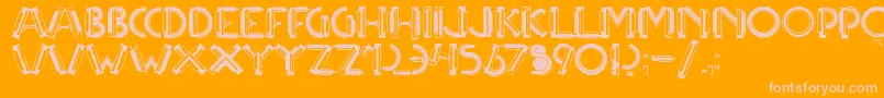 Multicapstwo-Schriftart – Rosa Schriften auf orangefarbenem Hintergrund