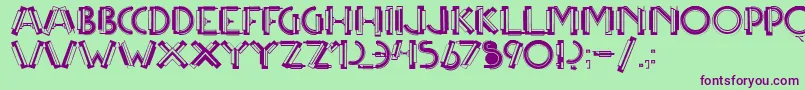 Multicapstwo-Schriftart – Violette Schriften auf grünem Hintergrund