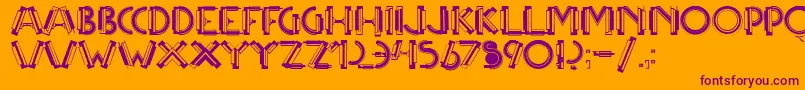 Multicapstwo-Schriftart – Violette Schriften auf orangefarbenem Hintergrund