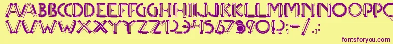 Multicapstwo Font – Purple Fonts on Yellow Background