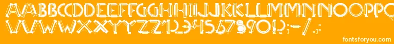 Multicapstwo-Schriftart – Weiße Schriften auf orangefarbenem Hintergrund