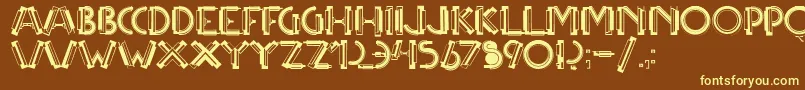 Multicapstwo Font – Yellow Fonts on Brown Background