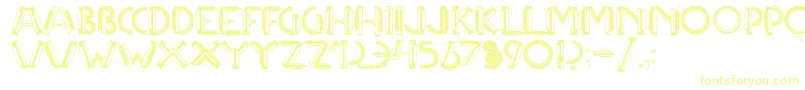 Multicapstwo Font – Yellow Fonts on White Background