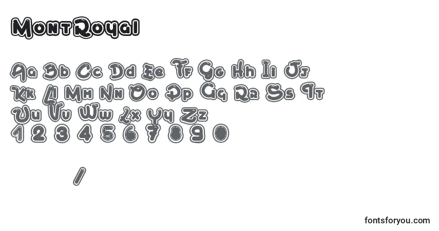 Fuente MontRoyal - alfabeto, números, caracteres especiales