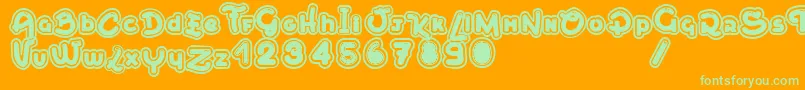 MontRoyal Font – Green Fonts on Orange Background