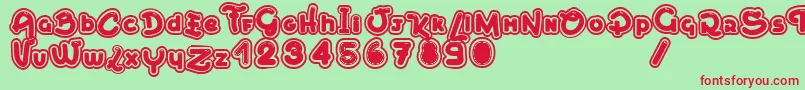 MontRoyal Font – Red Fonts on Green Background