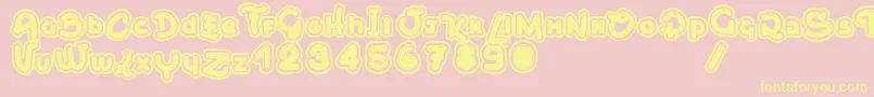 MontRoyal Font – Yellow Fonts on Pink Background