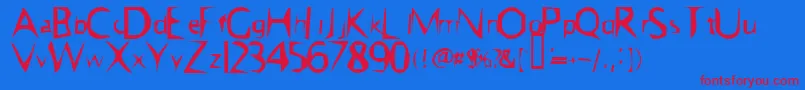 Hangover Font – Red Fonts on Blue Background