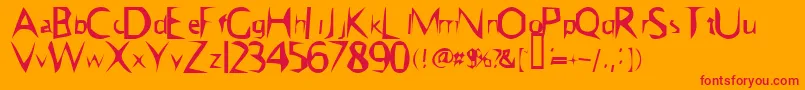 Hangover Font – Red Fonts on Orange Background