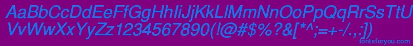 InuktitutsskBolditalic Font – Blue Fonts on Purple Background