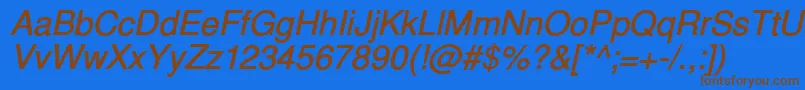 InuktitutsskBolditalic Font – Brown Fonts on Blue Background