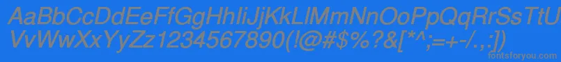 InuktitutsskBolditalic Font – Gray Fonts on Blue Background