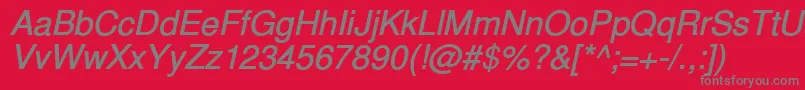 InuktitutsskBolditalic Font – Gray Fonts on Red Background