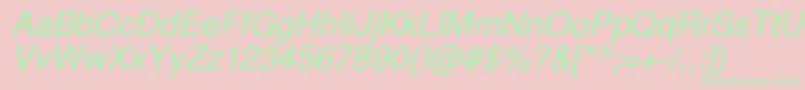 InuktitutsskBolditalic Font – Green Fonts on Pink Background