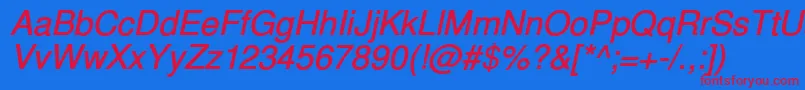 InuktitutsskBolditalic Font – Red Fonts on Blue Background