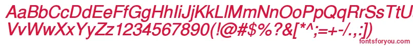 InuktitutsskBolditalic Font – Red Fonts on White Background