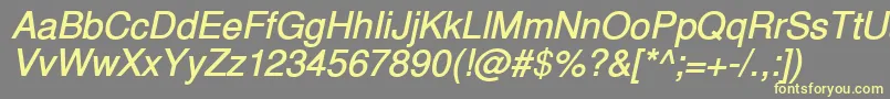 InuktitutsskBolditalic Font – Yellow Fonts on Gray Background