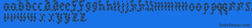 Czcionka MedievalpartyRegular – czarne czcionki na niebieskim tle