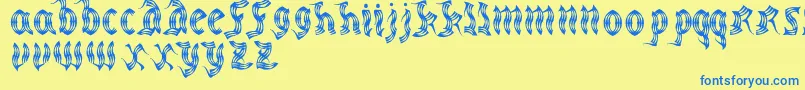 MedievalpartyRegular Font – Blue Fonts on Yellow Background