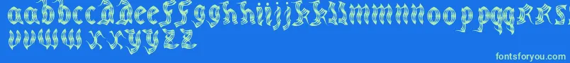 MedievalpartyRegular Font – Green Fonts on Blue Background