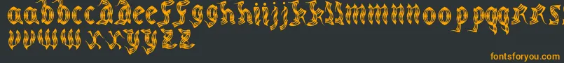 MedievalpartyRegular-Schriftart – Orangefarbene Schriften auf schwarzem Hintergrund