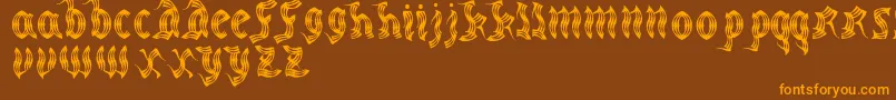 MedievalpartyRegular Font – Orange Fonts on Brown Background