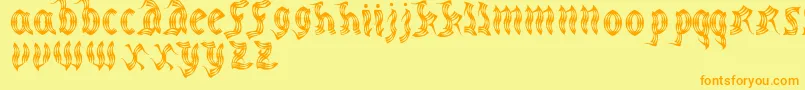 MedievalpartyRegular Font – Orange Fonts on Yellow Background