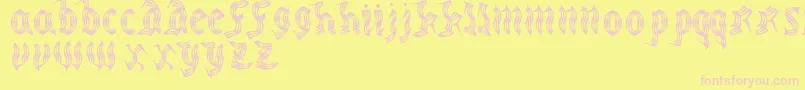 MedievalpartyRegular Font – Pink Fonts on Yellow Background
