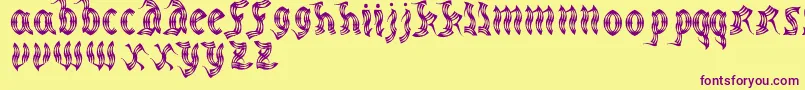 MedievalpartyRegular Font – Purple Fonts on Yellow Background