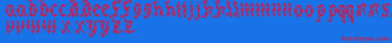 MedievalpartyRegular Font – Red Fonts on Blue Background