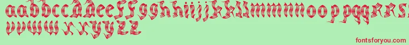 MedievalpartyRegular Font – Red Fonts on Green Background