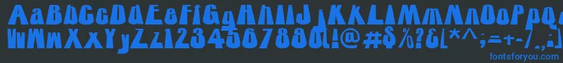 RtTower Font – Blue Fonts on Black Background