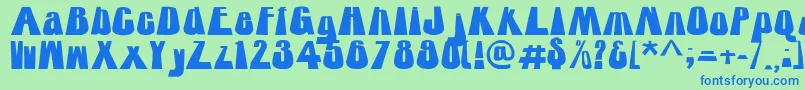 RtTower Font – Blue Fonts on Green Background