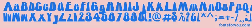 RtTower Font – Blue Fonts on Pink Background