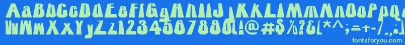 RtTower Font – Green Fonts on Blue Background