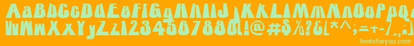 RtTower Font – Green Fonts on Orange Background