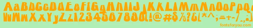 RtTower-Schriftart – Orangefarbene Schriften auf grünem Hintergrund
