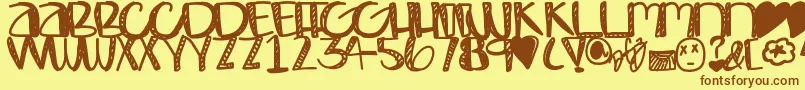 Bombay Font – Brown Fonts on Yellow Background