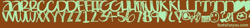 Bombay Font – Green Fonts on Brown Background