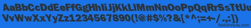 フォントFrankfurtbackslantheavyRegular – 黒い文字の青い背景