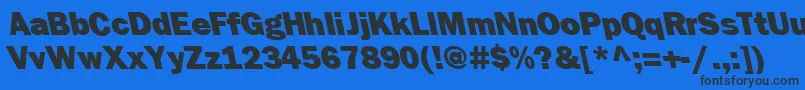 FrankfurtbackslantheavyRegular Font – Black Fonts on Blue Background